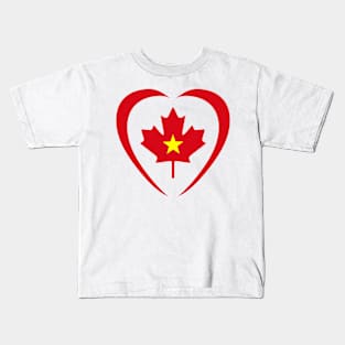 Canadian Vietnamese Multinational Patriot Flag (Heart) Kids T-Shirt